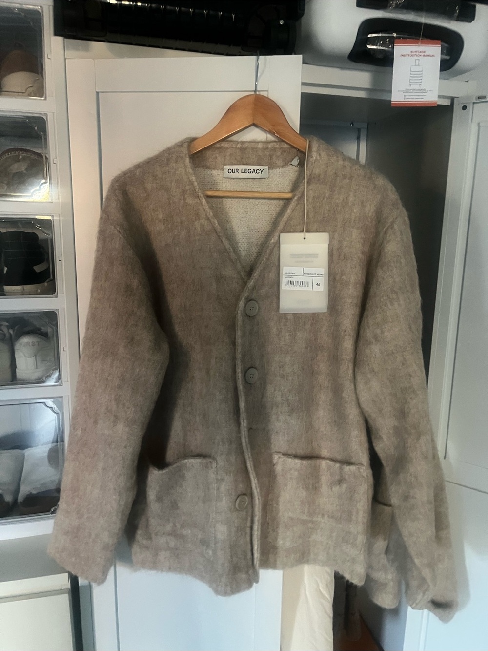 Our Legacy Taupe Mohair-Blend Button Cardigan